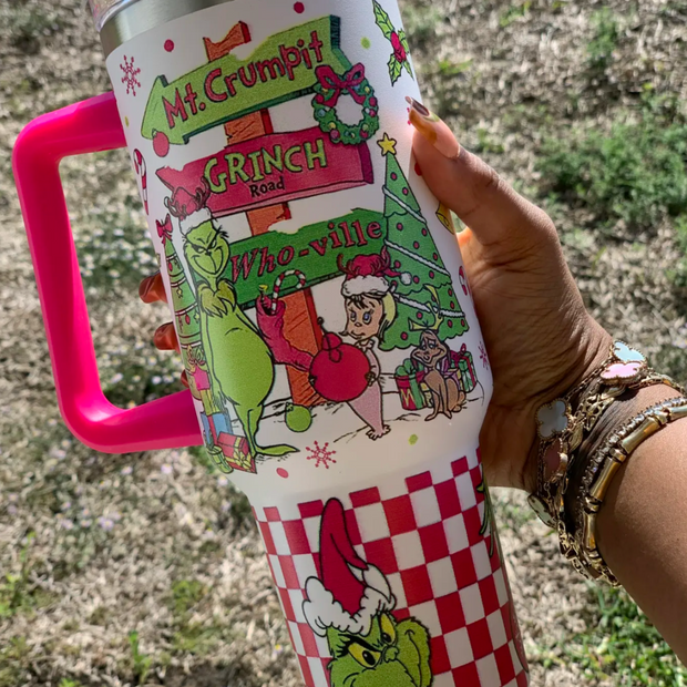 Grinch themed Christmas Tumblers