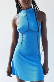 Urban Outfitter Women's Blue Deja Seamer Mini Dress