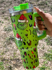 Grinch themed Christmas Tumblers