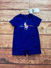 Ralph Lauren Polo Baby Blue Big Pony Jersey Cursive Logo
