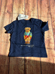 Ralph Lauren Polo Kids Baby Navy Teddy Bear Short Sleeve T-Shirt