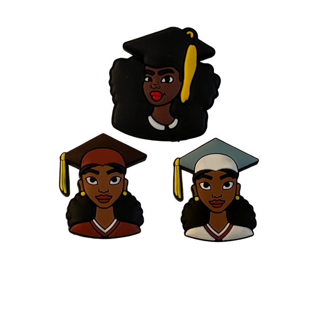 Black Woman Grad Charm
